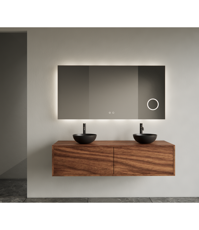 Gliss Joa Badkamermeubel met Topblad 140cm Walnut 2 soft-close lades