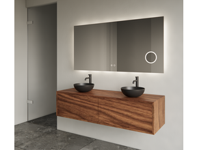 Gliss Joa Badkamermeubel met Topblad 140cm Walnut 2 soft-close lades
