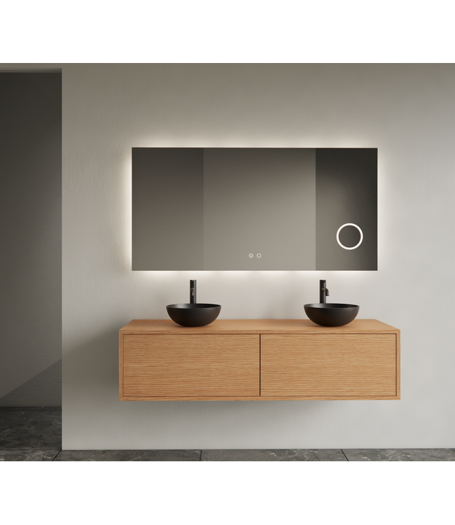 GLISS DESIGN Gliss Joa Badkamermeubel met Topblad 140cm Pure 2 soft-close lades