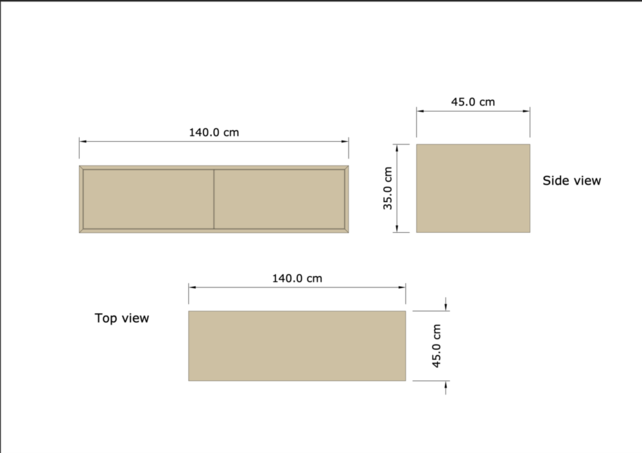 Gliss Joa Badkamermeubel met Topblad 140cm Walnut 2 soft-close lades
