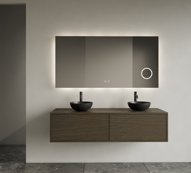 Gliss Joa Badkamermeubel met Topblad 140cm Charcoal 2 soft-close lades Gliss Joa Badkamermeubel met Topblad 140cm Charcoal 2 soft-close lades