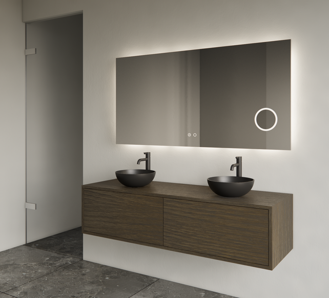 Gliss Joa Badkamermeubel met Topblad 140cm Charcoal 2 soft-close lades Gliss Joa Badkamermeubel met Topblad 140cm Charcoal 2 soft-close lades