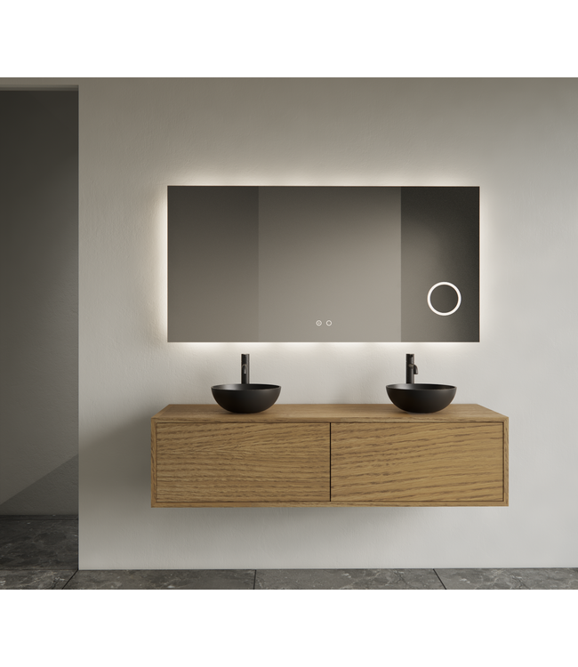 Gliss Joa Badkamermeubel met Topblad 140cm Castle Brown 2 soft-close lades