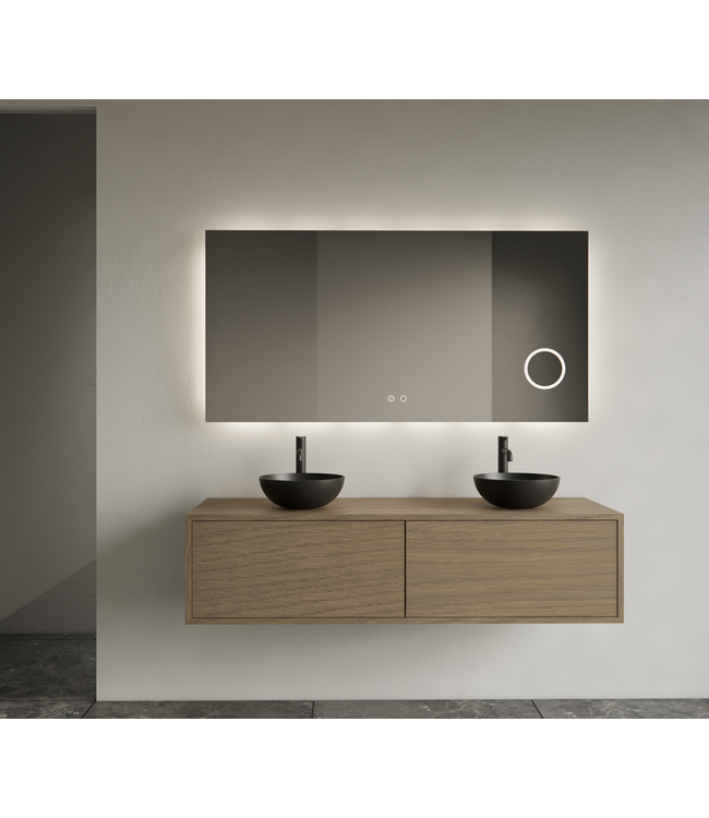 Gliss Joa Badkamermeubel met Topblad 140cm Ash Gray 2 soft-close lades