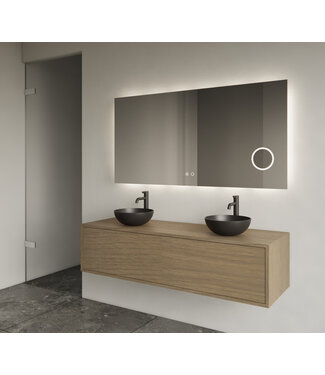 GLISS DESIGN Gliss Joa Badkamermeubel met Topblad 140cm Ash Gray 1 soft-close lade