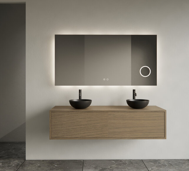 Gliss Joa Badkamermeubel met Topblad 140cm Ash Gray 1 soft-close lade