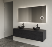 Gliss Joa Badkamermeubel met Topblad 140cm Black Veneer 1 soft-close lade Gliss Joa Badkamermeubel met Topblad 140cm Black Veneer 1 soft-close lade