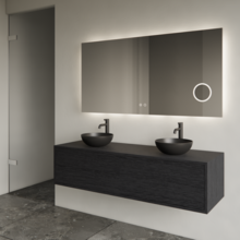 Gliss Joa Badkamermeubel met Topblad 140cm Black Veneer 1 soft-close lade