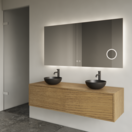 Gliss Joa Badkamermeubel met Topblad 140cm Castle Brown 1 soft-close lade
