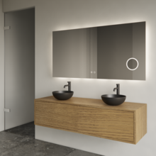 Gliss Joa Badkamermeubel met Topblad 140cm Castle Brown 1 soft-close lade