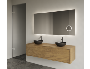 Gliss Joa Badkamermeubel met Topblad 140cm Castle Brown 1 soft-close lade