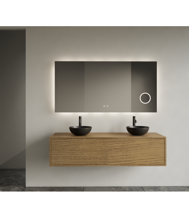 Gliss Joa Badkamermeubel met Topblad 140cm Castle Brown 1 soft-close lade