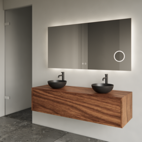 Gliss Joa Badkamermeubel met Topblad 140cm Walnut 1 soft-close lade