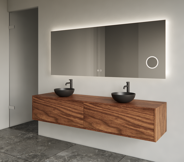 Gliss Joa Badkamermeubel met Topblad 160cm Walnut 2 soft-close lades