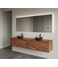 GLISS DESIGN Gliss Joa Badkamermeubel met Topblad 160cm Walnut 2 soft-close lades