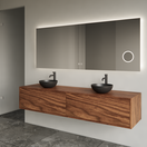 Gliss Joa Badkamermeubel met Topblad 180cm Walnut 2 soft-close lades