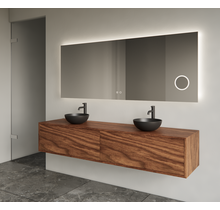 Gliss Joa Badkamermeubel met Topblad 180cm Walnut 2 soft-close lades