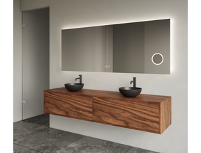 Gliss Joa Badkamermeubel met Topblad 180cm Walnut 2 soft-close lades