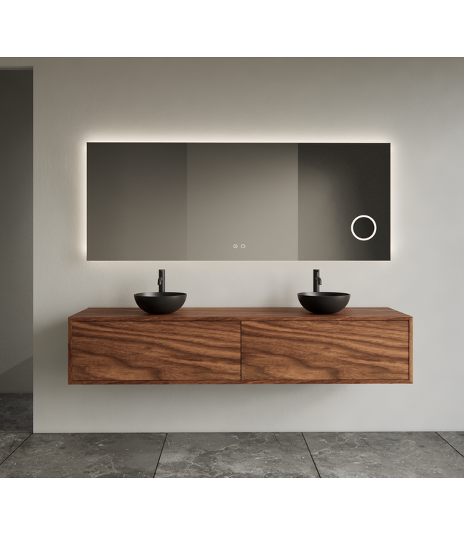 Gliss Joa Badkamermeubel met Topblad 180cm Walnut 2 soft-close lades