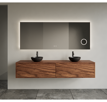 Gliss Joa Badkamermeubel met Topblad 200cm Walnut 2 soft-close lades