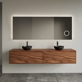 Gliss Joa Badkamermeubel met Topblad 200cm Walnut 2 soft-close lades