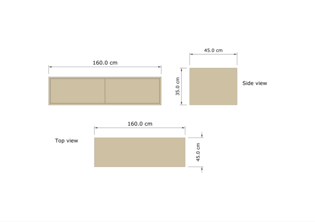 Gliss Joa Badkamermeubel met Topblad 160cm Castle Brown 2 soft-close lades Gliss Joa Badkamermeubel met Topblad 160cm Castle Brown 2 soft-close lades