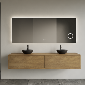 Gliss Joa Badkamermeubel met Topblad 160cm Castle Brown 2 soft-close lades