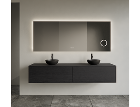 Gliss Joa Badkamermeubel met Topblad 160cm Black Veneer 2 soft-close lades