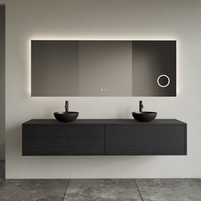 Gliss Joa Badkamermeubel met Topblad 160cm Black Veneer 2 soft-close lades