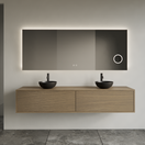 Gliss Joa Badkamermeubel met Topblad 160cm Ash Gray 2 soft-close lades