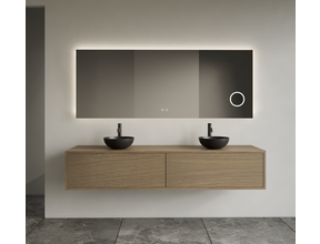 Gliss Joa Badkamermeubel met Topblad 160cm Ash Gray 2 soft-close lades