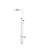 Regendoucheset Opbouw vierkant 20cm Regendouche Chroom met Thermostaatkraan Aloni Optima Quadro met handdouche en glijstang