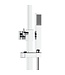 Regendoucheset Opbouw vierkant 20cm Regendouche Chroom met Thermostaatkraan Aloni Optima Quadro met handdouche en glijstang