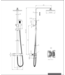 Regendoucheset Opbouw vierkant 20cm Regendouche Chroom met Thermostaatkraan Aloni Optima Quadro met handdouche en glijstang