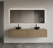 Gliss Joa Badkamermeubel met Topblad 180cm Ash Gray 2 soft-close lades Gliss Joa Badkamermeubel met Topblad 180cm Ash Gray 2 soft-close lades