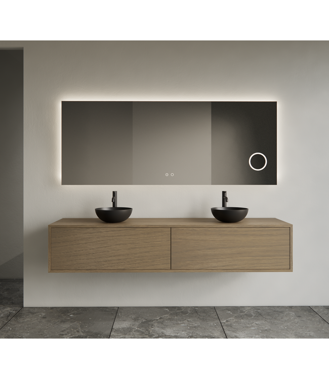 Gliss Joa Badkamermeubel met Topblad 180cm Ash Gray 2 soft-close lades