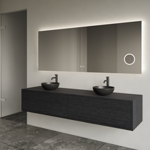 Gliss Joa Badkamermeubel met Topblad 180cm Black Veneer 2 soft-close lades