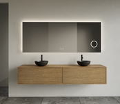 Gliss Joa Badkamermeubel met Topblad 180cm Castle Brown 2 soft-close lades