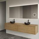 Gliss Joa Badkamermeubel met Topblad 180cm Castle Brown 2 soft-close lades