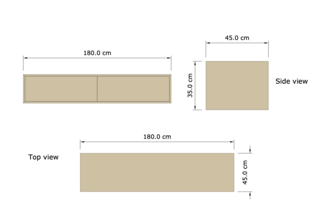 Gliss Joa Badkamermeubel met Topblad 180cm Charcoal 2 soft-close lades