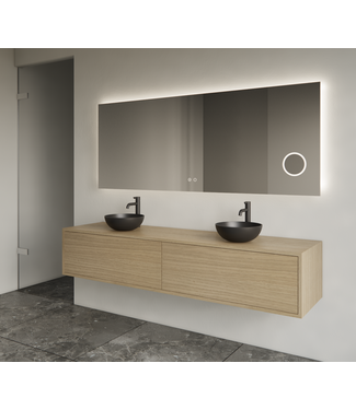 GLISS DESIGN Gliss Joa Badkamermeubel met Topblad 180cm Corn Silk 2 soft-close lades