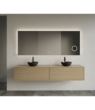 GLISS DESIGN Gliss Joa Badkamermeubel met Topblad 200cm Corn Silk 2 soft-close lades