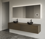 Gliss Joa Badkamermeubel met Topblad 200cm Charcoal 2 soft-close lades Gliss Joa Badkamermeubel met Topblad 200cm Charcoal 2 soft-close lades
