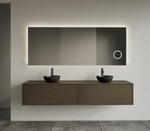 Gliss Joa Badkamermeubel met Topblad 200cm Charcoal 2 soft-close lades