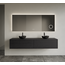GLISS DESIGN Gliss Joa Badkamermeubel met Topblad 200cm Black Veneer 2 soft-close lades