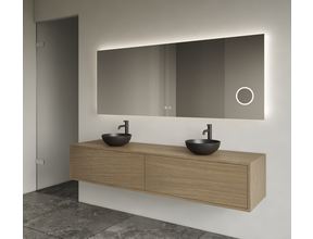 Gliss Joa Badkamermeubel met Topblad 200cm Ash Gray 2 soft-close lades