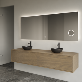 Gliss Joa Badkamermeubel met Topblad 200cm Ash Gray 2 soft-close lades