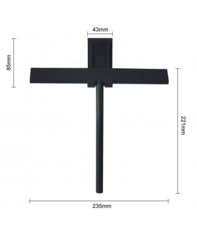 Raamwisser Mat Zwart⎢Wiesbaden Lush Douchewisser met flexibele glashaak - 20.3913