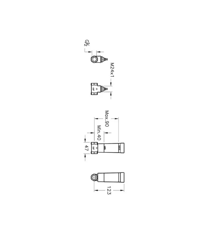 Inbouw stopkraan - Bidetkraan Vitra Root Chroom incl Inbouwdeel