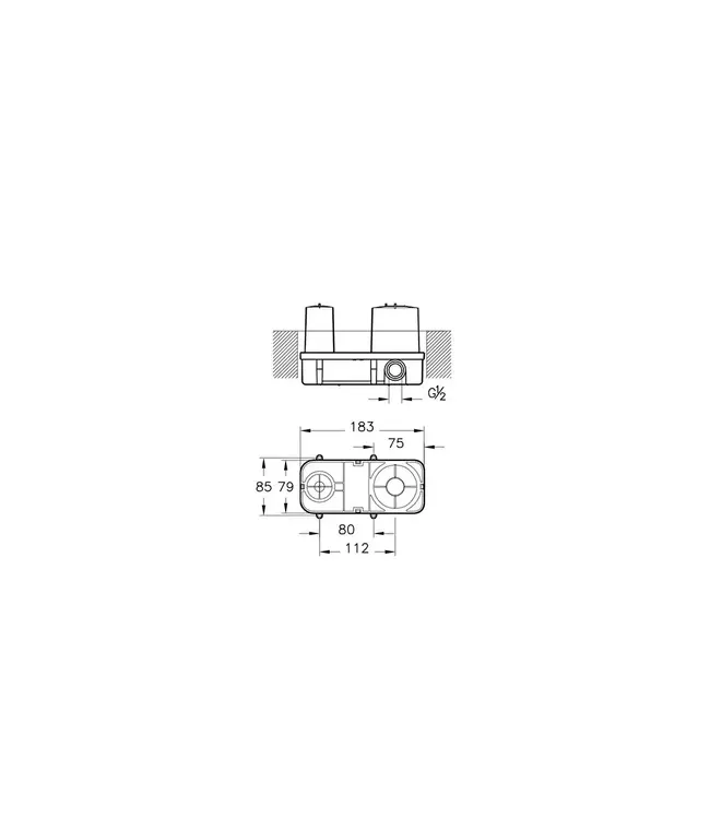 Vitra Origin Inbouwdeel t.b.v. origin inbouw wastafelkranen
